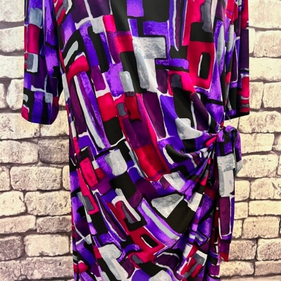 Kiara Multicolored Elbow Length Sleeve Dress Size XL - Picture 3 of 11